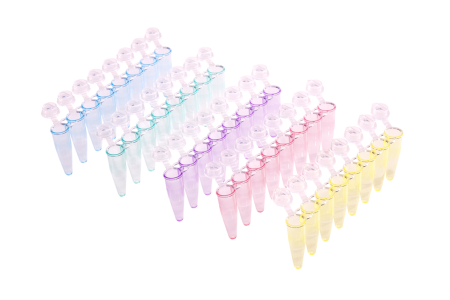 8-Strip PCR zkumavky, individuálně připojené víčko, 0,2 ml (mix barev)