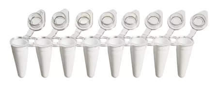 PCR zkumavky, Low-Profile, bílé, 0,1 ml 8-Strip Non-Flex PCR zkumavky, Low-Profile, bílé, 0,1 ml 8-Strip Non-Flex